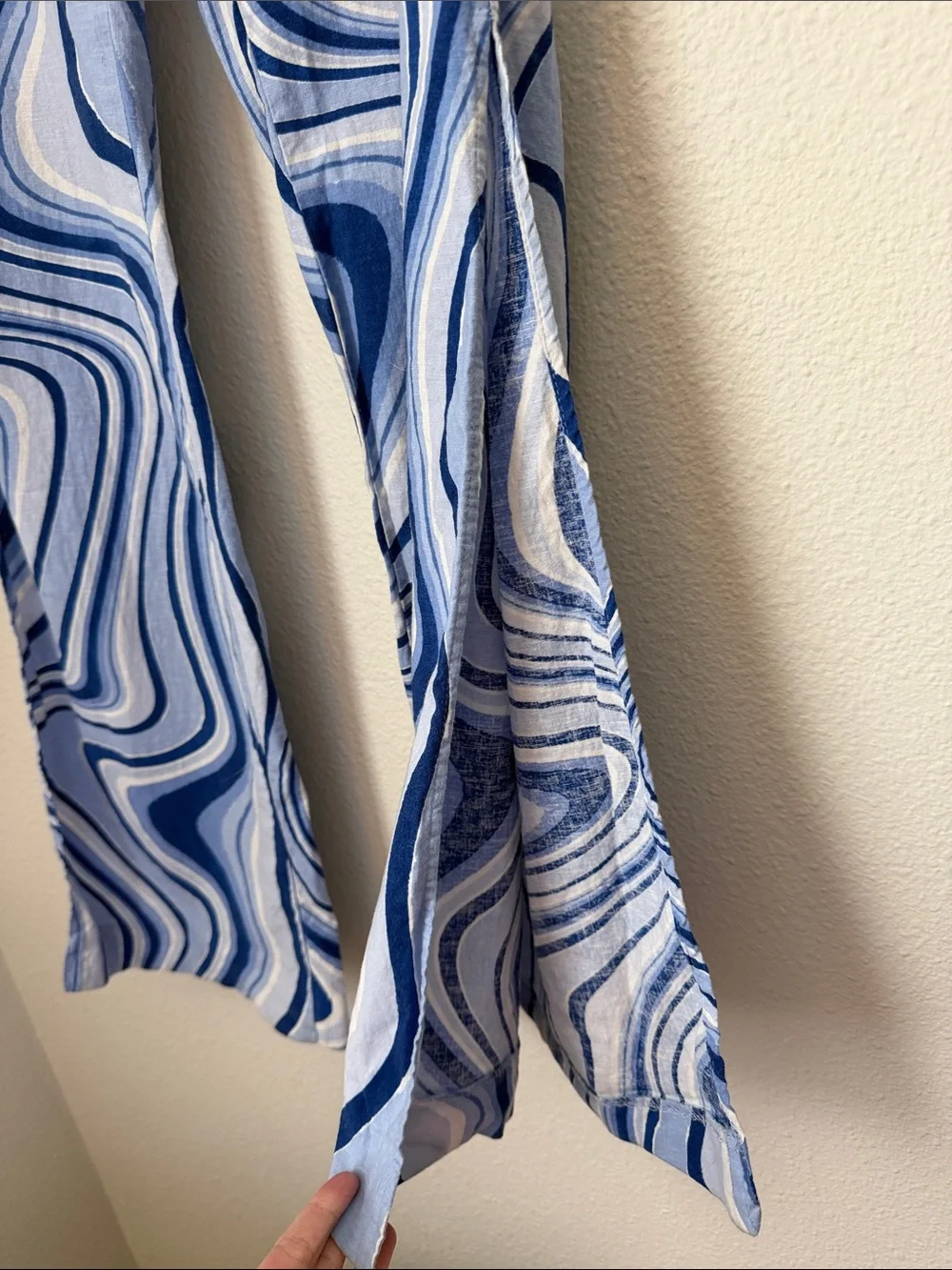 Zara Groovy Swirl Pants Linen Blend